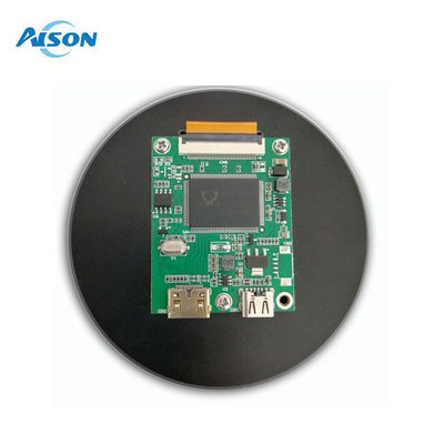 3.4 polegadas DSI Round Touch Display, 800 × 800, IPS, 10-Point Touch com HDMI Board Enclosure