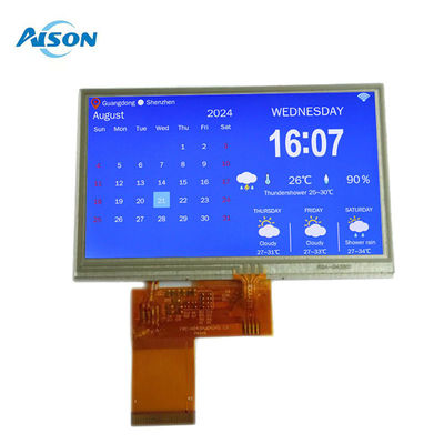 4.3 polegadas TFT Resistive Touch Screen 350 cd/m2 Color TFT Screen 480X272 Com Interface RGB